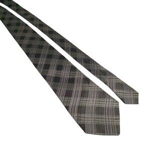 Vintage Croft Barrow Necktie Green Plaid Silk Office Accessory Dad Men Gift